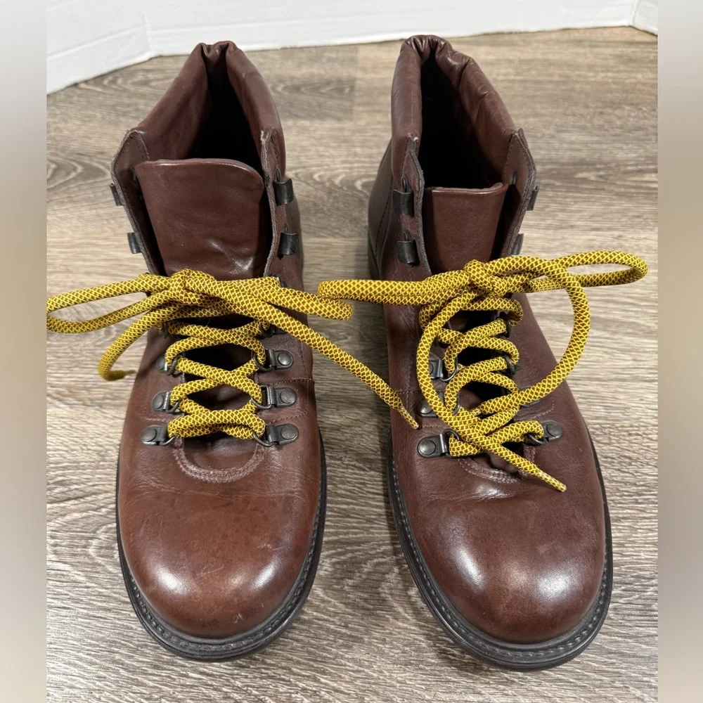 Boemos 4879 Boots Men 42 Brown Leather Ankle Hiking Made in Italy US 9 Euro-chic